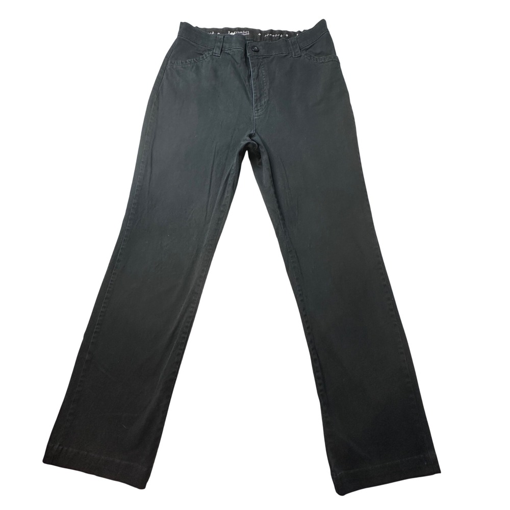 Lee Pants Womens 32 Black Comfort Waistband Stretch Straight Leg Chino Trousers